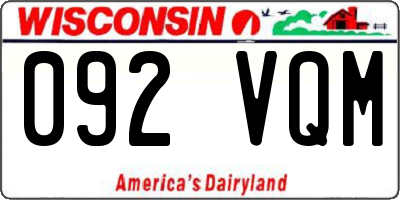 WI license plate 092VQM