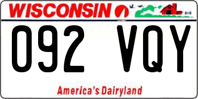 WI license plate 092VQY