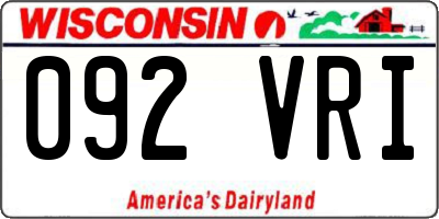 WI license plate 092VRI