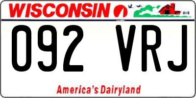 WI license plate 092VRJ