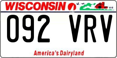 WI license plate 092VRV