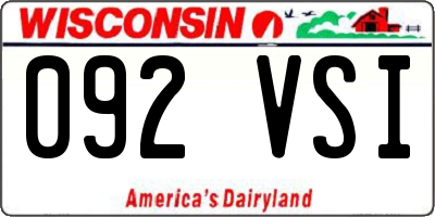 WI license plate 092VSI