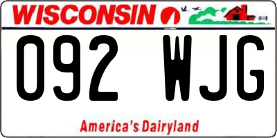 WI license plate 092WJG