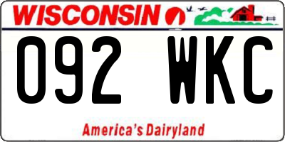 WI license plate 092WKC