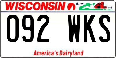 WI license plate 092WKS