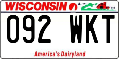 WI license plate 092WKT