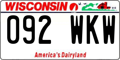 WI license plate 092WKW