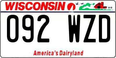 WI license plate 092WZD