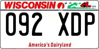 WI license plate 092XDP
