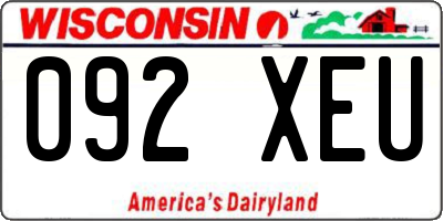 WI license plate 092XEU