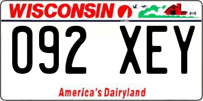 WI license plate 092XEY