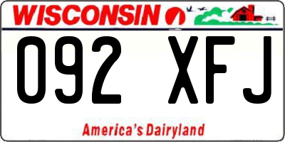 WI license plate 092XFJ