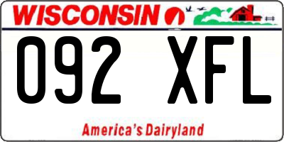 WI license plate 092XFL