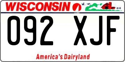 WI license plate 092XJF
