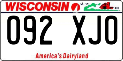 WI license plate 092XJO