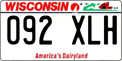 WI license plate 092XLH