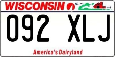WI license plate 092XLJ