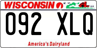 WI license plate 092XLQ