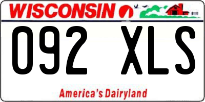 WI license plate 092XLS