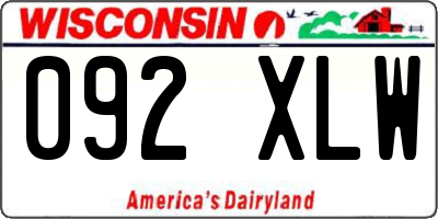WI license plate 092XLW