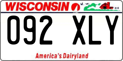 WI license plate 092XLY