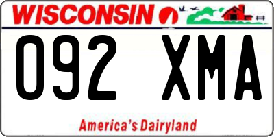 WI license plate 092XMA