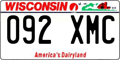 WI license plate 092XMC