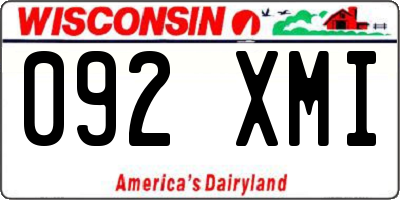 WI license plate 092XMI