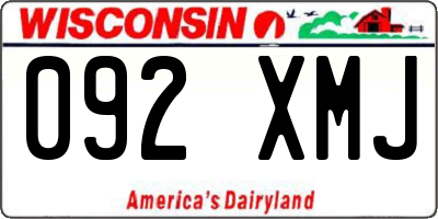 WI license plate 092XMJ