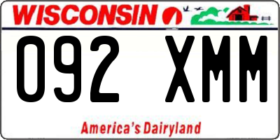 WI license plate 092XMM