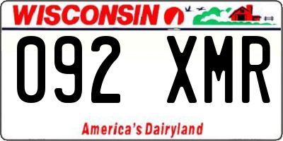 WI license plate 092XMR
