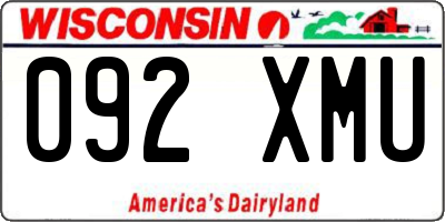 WI license plate 092XMU