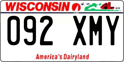 WI license plate 092XMY