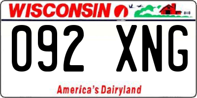 WI license plate 092XNG