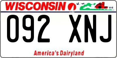 WI license plate 092XNJ
