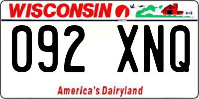WI license plate 092XNQ