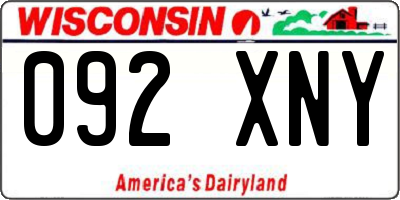 WI license plate 092XNY