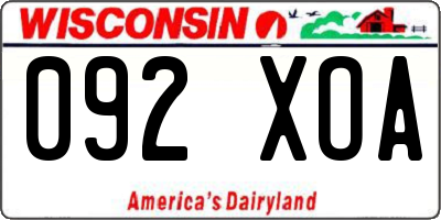 WI license plate 092XOA