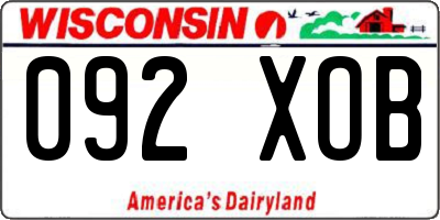WI license plate 092XOB