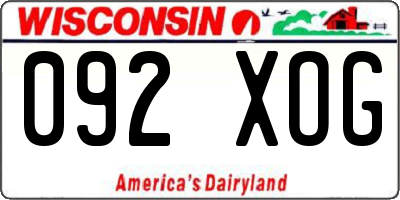 WI license plate 092XOG