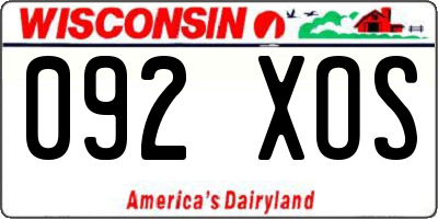 WI license plate 092XOS