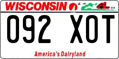 WI license plate 092XOT