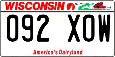 WI license plate 092XOW