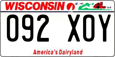 WI license plate 092XOY