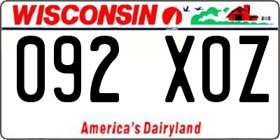 WI license plate 092XOZ