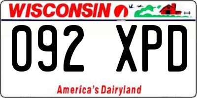 WI license plate 092XPD