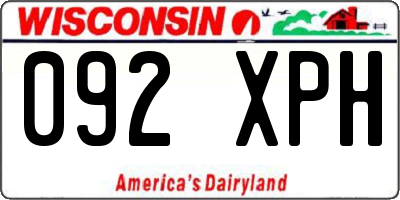 WI license plate 092XPH