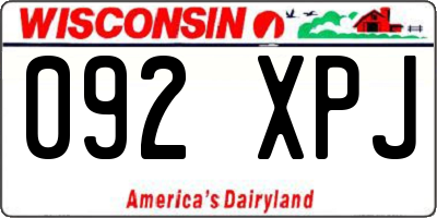 WI license plate 092XPJ