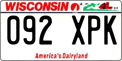 WI license plate 092XPK