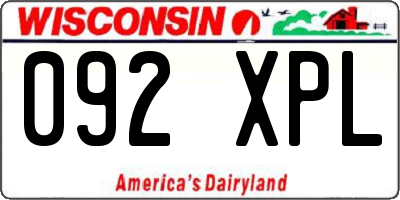 WI license plate 092XPL